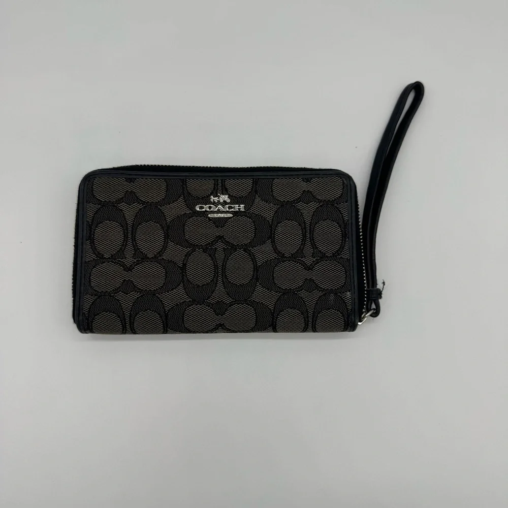 Coach Black and Gray Key Card Holder